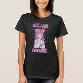 Meisje dat van Anime Quote houdt T-shirt (Voorkant)