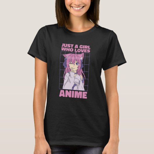 Meisje dat van Anime Quote houdt T-shirt (Voorkant)