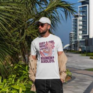 Meisje dat van Axolotls houdt en Ramen T-shirt