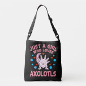 Meisje dat van Axolotls Kawaii Animal Axolotl Love Crossbody Tas (Achterkant)