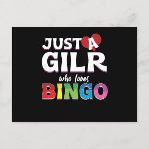 Meisje dat van Bingo Player Lucky Game Gamble Gift Briefkaart