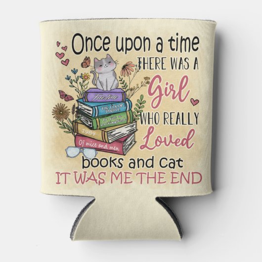 Meisje dat van boeken houdt blikjeskoeler (Voorkant)