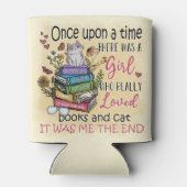 Meisje dat van boeken houdt blikjeskoeler (Achterkant)