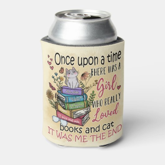 Meisje dat van boeken houdt blikjeskoeler (Blikje Achterkant)