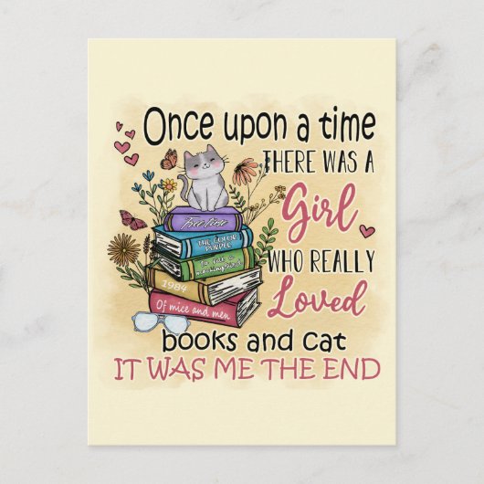 Meisje dat van boeken houdt briefkaart (Voorkant)