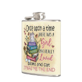 Meisje dat van boeken houdt heupfles (Links)