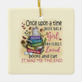 Meisje dat van boeken houdt keramisch ornament (Voorkant)