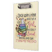 Meisje dat van boeken houdt klembord (Links)