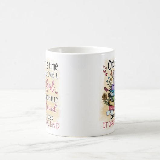 Meisje dat van boeken houdt koffiemok (Center)