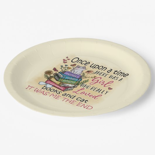 Meisje dat van boeken houdt papieren bordje (Gekanteld)