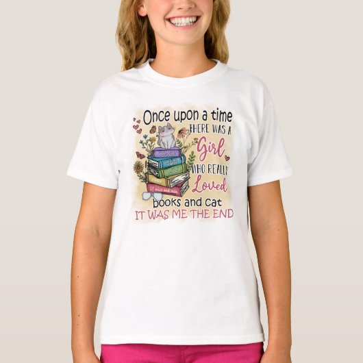 Meisje dat van boeken houdt t-shirt (Voorkant)