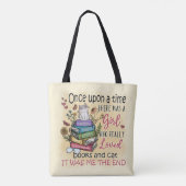 Meisje dat van boeken houdt tote bag (Achterkant)