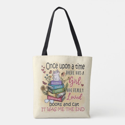 Meisje dat van boeken houdt tote bag (Achterkant)