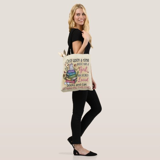 Meisje dat van boeken houdt tote bag (Op model)