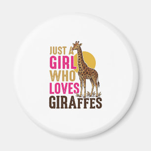 Meisje dat van giraffen houdt Vintage Giraffe Shir Magneet