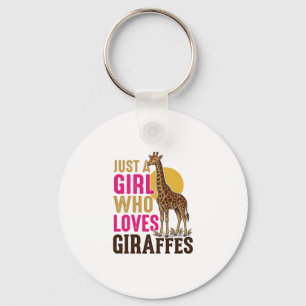 Meisje dat van giraffen houdt Vintage Giraffe Shir Sleutelhanger
