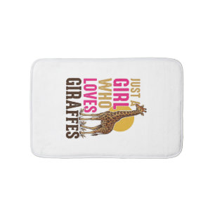 Meisje dat van giraffen houdt Vintage Giraffe T-sh Badmat