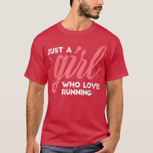 Meisje dat van het runnen van een marathonloper ho t-shirt