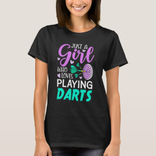 Meisje dat van het spelen van darts Teamspeler Dar T-shirt