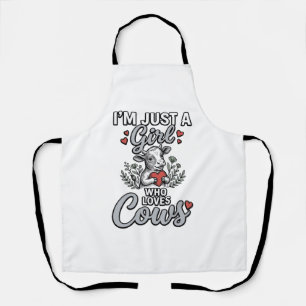 Meisje Dat van Koeien Houdt Vintage Mooie Koe Shir Schort