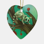 Meisje dat van Lemurs houdt Keramisch Ornament (Links)