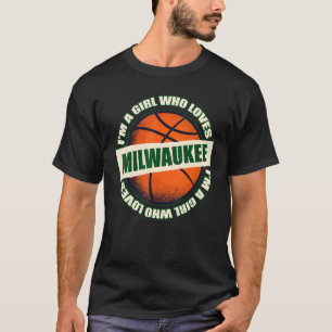 Meisje dat van Milwaukee Basketball B Ball City Wi T-shirt