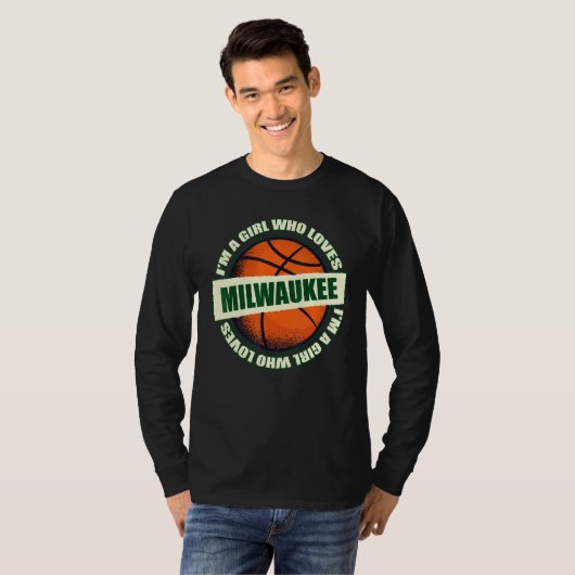 Meisje dat van Milwaukee Basketball B Ball City Wi T-shirt (Voorkant volledig)