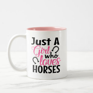 Meisje dat van paarden houdt Western Cowgirl Schat Tweekleurige Koffiemok