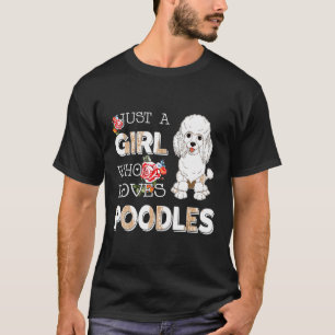 Meisje dat van Poodles Dog Idea houdt T-shirt