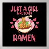 Meisje dat van Ramen Anime Kawaii Ramen Noodles Gr Poster (Voorkant)