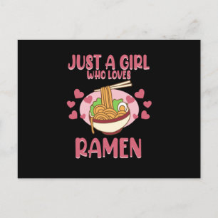 Meisje dat van Ramen Anime Kawaii Ramen Noodles Gr Uitnodiging Briefkaart