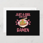 Meisje dat van Ramen Anime Kawaii Ramen Noodles Gr Uitnodiging Briefkaart (Voorkant / Achterkant)