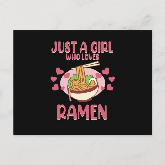Meisje dat van Ramen Anime Kawaii Ramen Noodles Gr Uitnodiging Briefkaart (Voorkant)