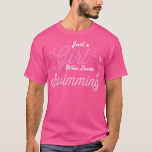 Meisje dat van zwemmen houdt... schimmelen.. t-shirt