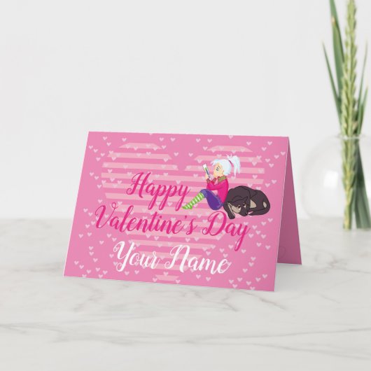 Meisje dat verliefd is feestdagen kaart (Voorkant)
