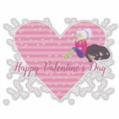 Meisje dat verliefd is sticker (Voorkant)