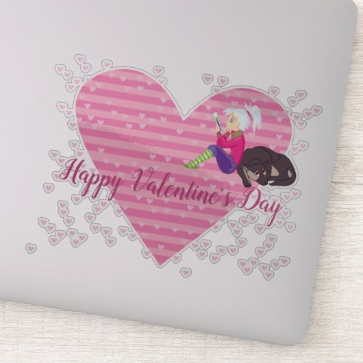 Meisje dat verliefd is sticker (Detail)