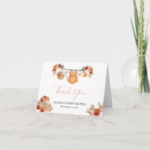 Meisje dat verliefd wordt Kleding Baby Shower Vouw Bedankkaart
