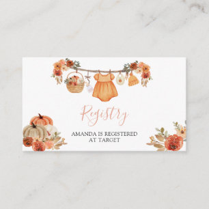 Meisje dat verliefd wordt Kleren Baby Shower Cadea Informatiekaartje