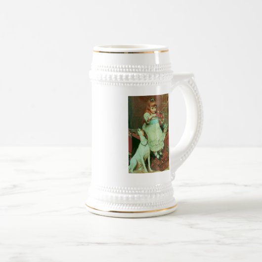 Meisje dat viool speelt bierpul (Voorkant rechts)