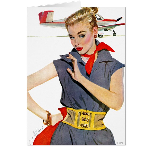 Meisje dat vliegvliegtuigen stort (Voorkant)