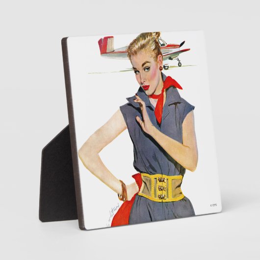 Meisje dat vliegvliegtuigen stort fotoplaat (Voorkant)