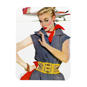 Meisje dat vliegvliegtuigen stort magneet