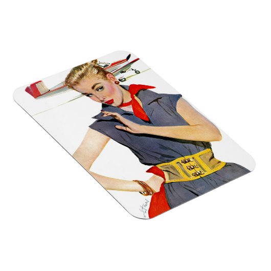 Meisje dat vliegvliegtuigen stort magneet (Rechterzijde)