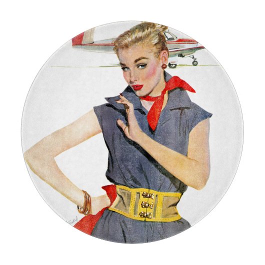 Meisje dat vliegvliegtuigen stort snijplank (Voorkant)