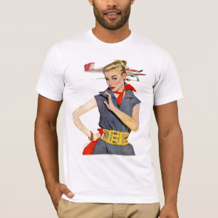 Meisje dat vliegvliegtuigen stort t-shirt