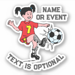 Meisje dat voetbal speelt sticker