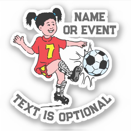 Meisje dat voetbal speelt sticker (Voorkant)