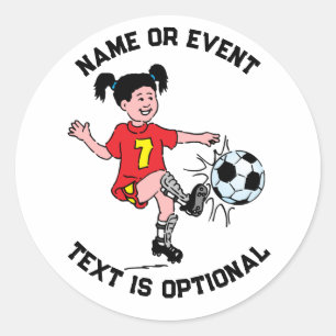 Meisje dat voetbalt ronde sticker