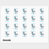 Meisje dat voetbalt ronde sticker (Vel)
